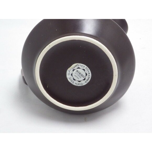 NIKKO Creamer Sugar Bowl Brown Stoneware Japan - Picture 10 of 16